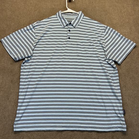 Patagnoia Squeaky Clean Polo Shirt Men's XL Striped Short Sleeve Pocket Blue - Picture 1 of 12